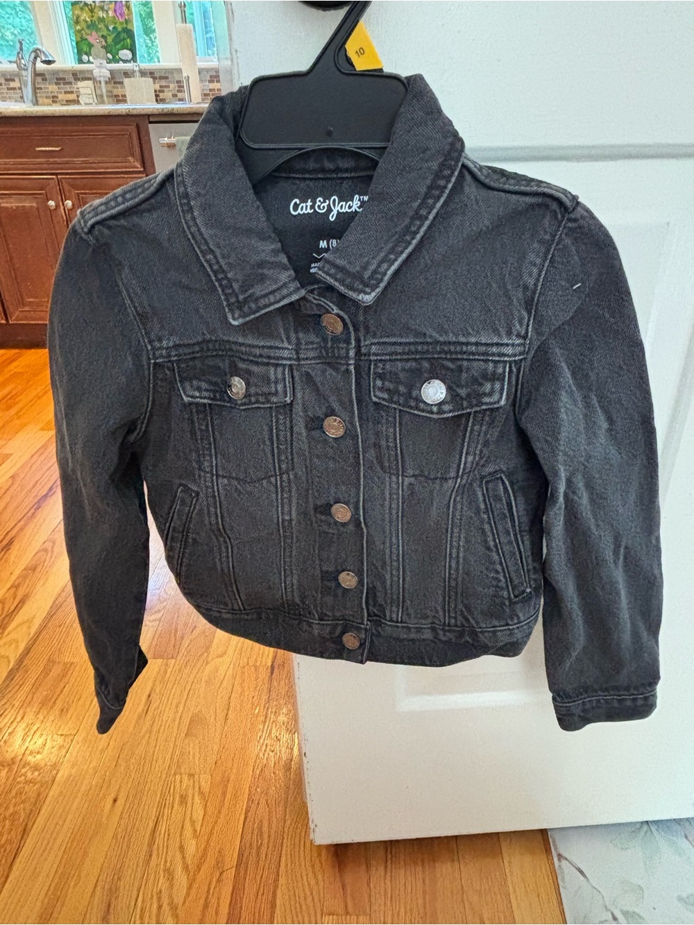 Cat & Jack Charcoal Black Cropped Denim Jacket